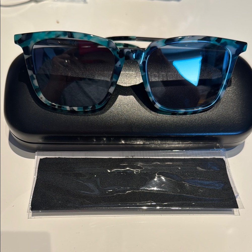 Alexander McQueen Blue Tortoiseshell Sunglasses NEW!